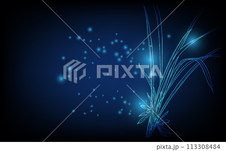 Banner with blue growing flowers. Low poly style design. minimalist flowers for decoration, digital business concept, futuristic digital innovation background vector illustration. 113308484