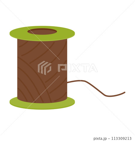 A spool of thread for gardening, sewing, embroidery. Vector illustration on a white background. A spool of thread for gardening, sewing, embroidery. Vector illustration on a white background. 113309213