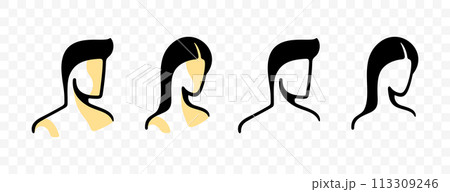 Man and woman head, graphic design. Male and female, avatar, profile and face, vector design and illustration 113309246