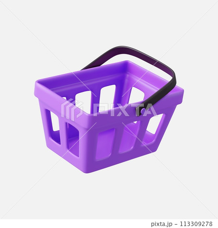 3d blue realistic shopping cart 3d blue realistic shopping cart 113309278