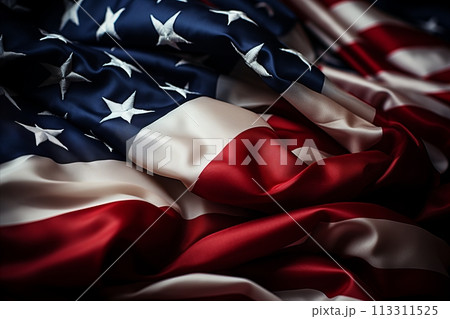 American Flag. Symbolizing Freedom and Festive Celebrations on Independence Day 113311525