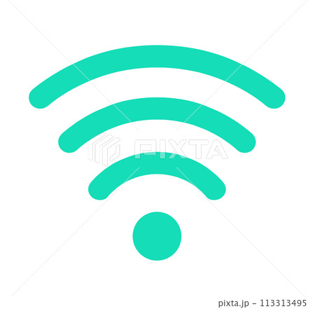 シンプルな緑色のWi-Fiマーク 113313495