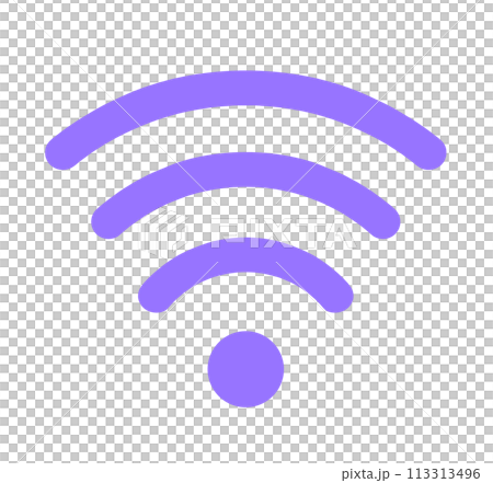 簡單的紫色 Wi-Fi 標記 113313496