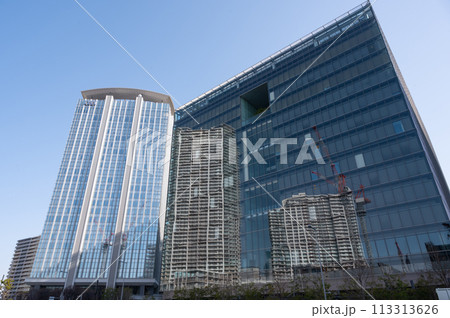 東京都豊洲周辺の高層ビルの風景 113313626