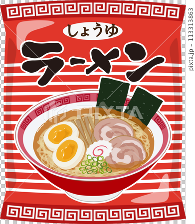 Packaged ramen with soy sauce Packaged ramen with soy sauce 113313863