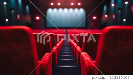 赤い座席の映画館 113315102