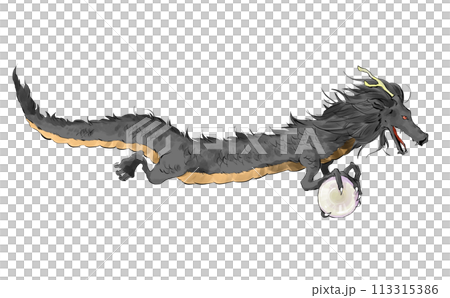 一條很酷的側身龍的插圖 113315386