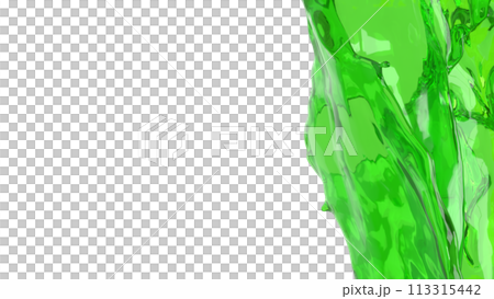 The Green splash  for health or water concept 3d rendering. 113315442