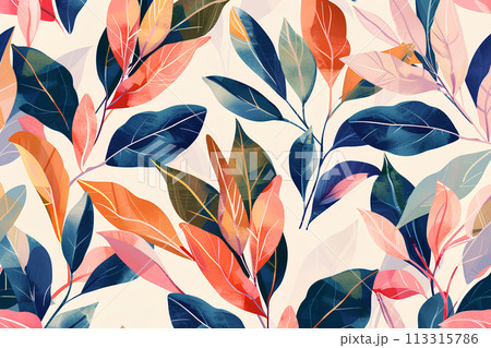 カラフルな観葉植物のテクスチャー カラフルな観葉植物のテクスチャー 113315786