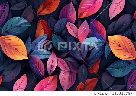 カラフルな観葉植物のテクスチャー カラフルな観葉植物のテクスチャー 113315787
