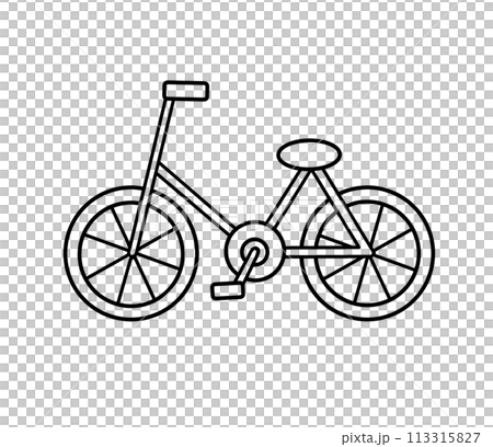 簡單的橫行自行車,線條清晰 簡單的橫行自行車,線條清晰 113315827