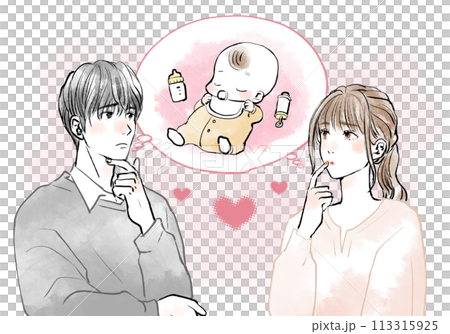 男人和女人都在考慮嬰兒 113315925