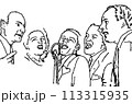 ジャズコーラスグループ、線画 113315935
