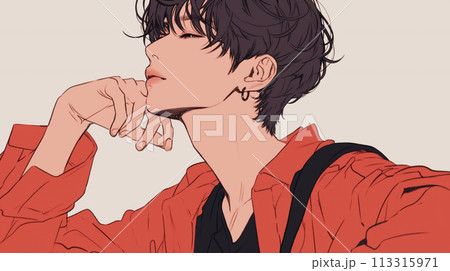 色気のある男性のイラスト 113315971