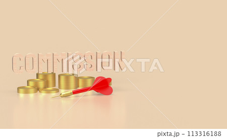 The dart and commission text for Business concept 3d rendering. The dart and commission text for Business concept 3d rendering. 113316188