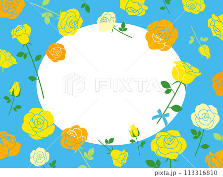 父の日をイメージした薔薇のフレーム_ベクターイラスト 113316810