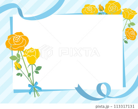 黄色い薔薇デザイン父の日ギフトバナー文字なし_ベクターイラスト 黄色い薔薇デザイン父の日ギフトバナー文字なし_ベクターイラスト 113317131
