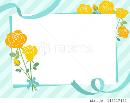 黄色い薔薇デザイン父の日ギフトバナー文字なし_ベクターイラスト 黄色い薔薇デザイン父の日ギフトバナー文字なし_ベクターイラスト 113317132