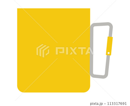 カラビナが付いたコップのアイコン素材 黄 カラビナが付いたコップのアイコン素材 黄 113317691