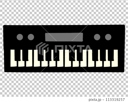 シンプルなキーボードピアノのイラスト素材 113319257