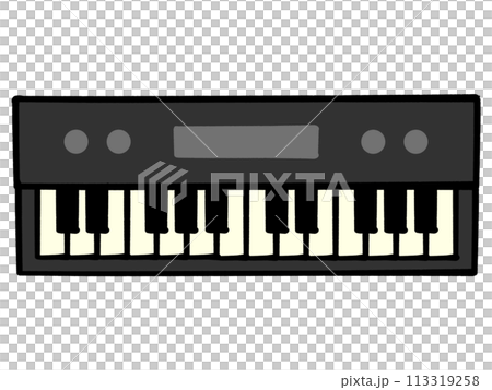 シンプルなキーボードピアノのイラスト素材 113319258