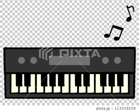 シンプルなキーボードピアノのイラスト素材 113319259