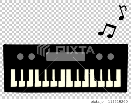 Simple keyboard piano illustration material 113319260