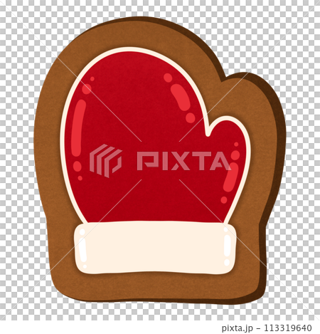 Christmas Gingerbread Mitten Cookie Cartoon illustration Christmas Gingerbread Glove Cookie Cartoon illustration Christmas Cookie Cartoon Sweet Christmas Dessert Christmas 113319640