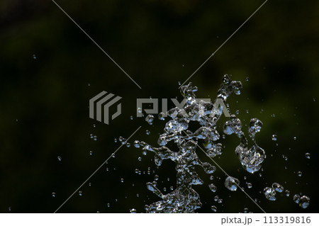 水しぶきと黒背景 水しぶきと黒背景 113319816