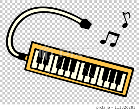 ピアノ発表会や看板、音楽イベントに使える鍵盤ハーモニカのイラスト素材 113320293