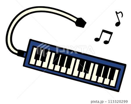 ピアノ発表会や看板、音楽イベントに使える鍵盤ハーモニカのイラスト素材 113320299