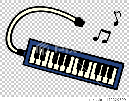 ピアノ発表会や看板、音楽イベントに使える鍵盤ハーモニカのイラスト素材 113320299