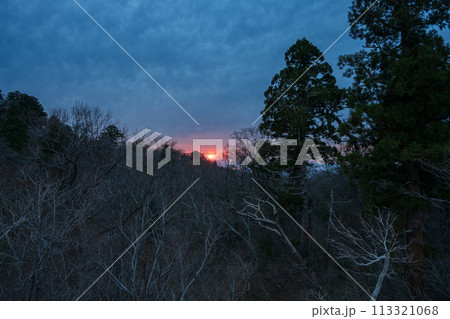 日本の鳥取県の大山のとても美しい風景 113321068