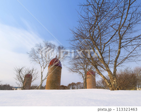 北海道根室市・雪景色の明治公園サイロ広場 / Nemuro, Hokkaido, Japan 113321463
