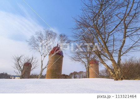 北海道根室市・雪景色の明治公園サイロ広場 / Nemuro, Hokkaido, Japan 113321464