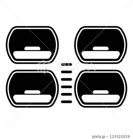カプセルホテルのシルエットアイコン。ベクター。 カプセルホテルのシルエットアイコン。ベクター。 113322019