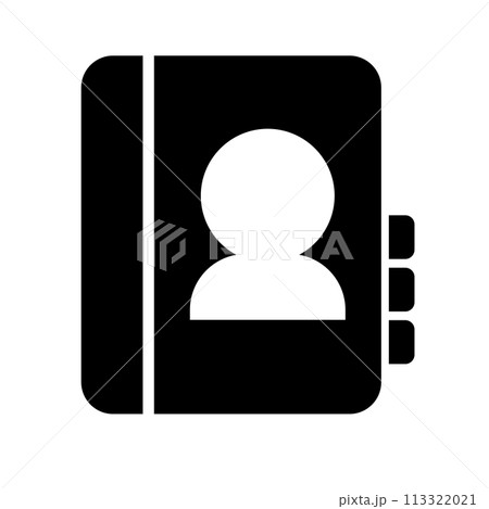 連絡先のシルエットアイコン。電話帳のアイコン。ベクター。 113322021