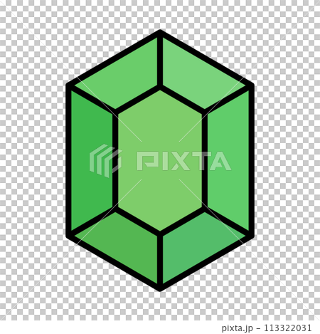 翡翠圖標。綠色寶石。向量。 113322031