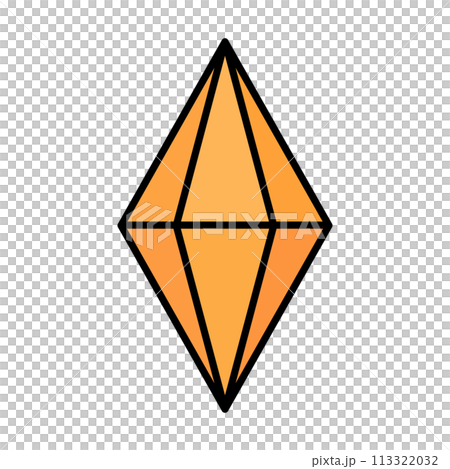 橙色寶石圖示。橙色寶石。向量。 113322032