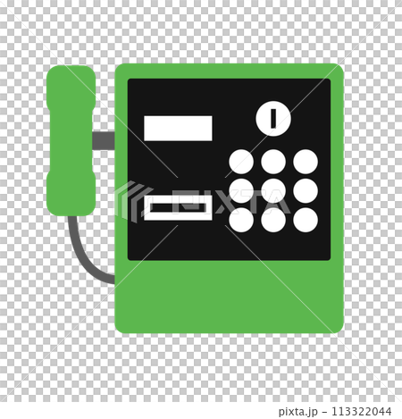 公衆電話のアイコン。ベクター。 113322044
