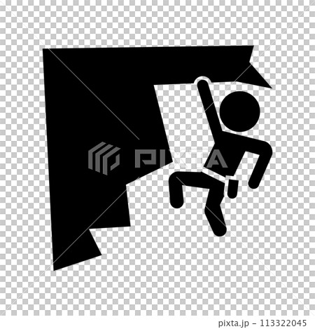 攀岩剪影圖示。向量。 攀岩剪影圖示。向量。 113322045