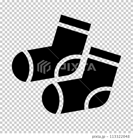 襪子剪影圖示。向量。 113322048