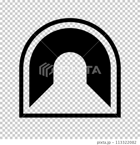 簡單的隧道剪影圖示。向量。 113322082