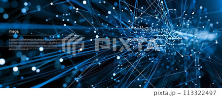 Technology network representing the future of networking and technology. 113322497