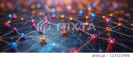 Technology network representing the future of networking and technology. Networking concept. 113322498