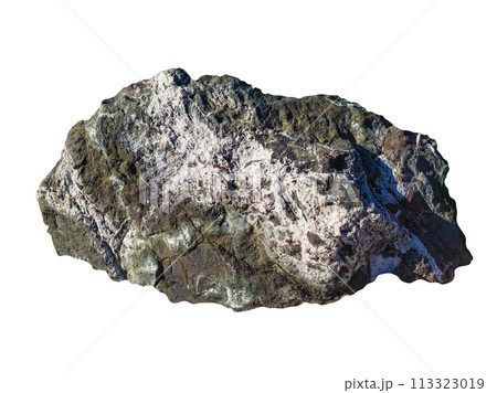 Big natural stone boulders. Isolated on white background. Beautiful textures for templates, backgrounds. 113323019