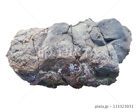 Big natural stone boulders. Isolated on white background. Beautiful textures for templates, backgrounds. 113323031