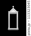 Details, elements of buildings classical architecture. Isolated on a black. Templates for art, design. 113323045