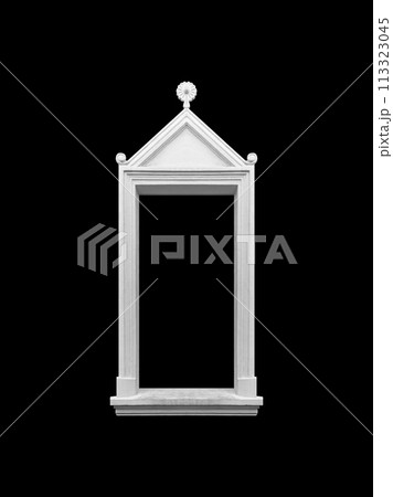 Details, elements of buildings classical architecture. Isolated on a black. Templates for art, design. 113323045