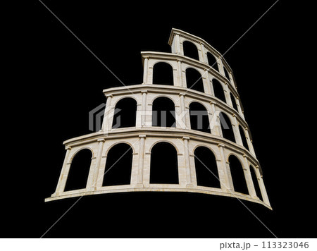 Details, elements of buildings classical architecture. Isolated on a black. Templates for art, design. 113323046